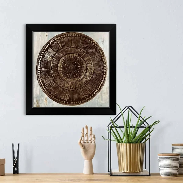Zulu Gold I - Black Framed Wall Art, 16x16, Great Big Canvas