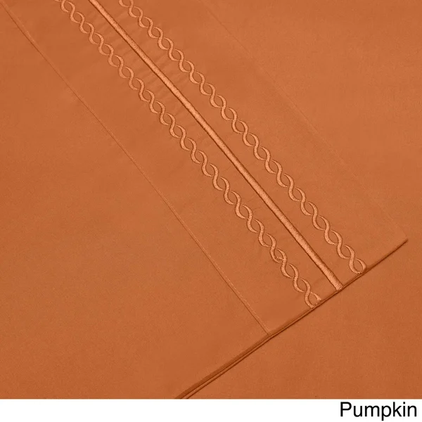 Superior Infinity Wrinkle Resistant Brushed Microfiber Embroidered Sheet Set (Twin XL - Pink)