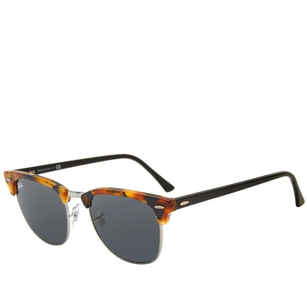 Ray-Ban RB3016-1158R5 Clubmaster Fleck Sunglasses - Tortoise Black/Blue Grey Classic Lens - 49mm