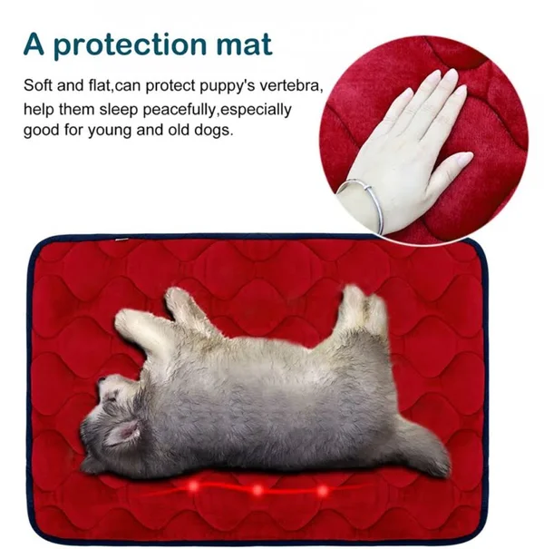 (120cm - Red) - Dog Bed Mat Washable - Soft Fleece Crate Pad - Anti-Slip Matress for Small Medium Large Pets by HeroDog