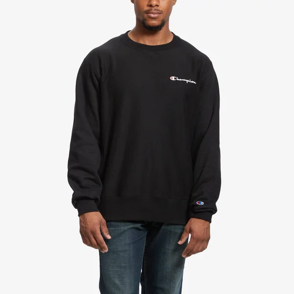Champion Men's C-Life REVERSE Weave Logo Sweatshirt - Black