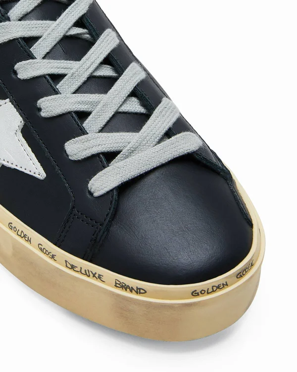 Golden Goose Hi Star Leather Low-top Sneakers, Black, Women's, 42