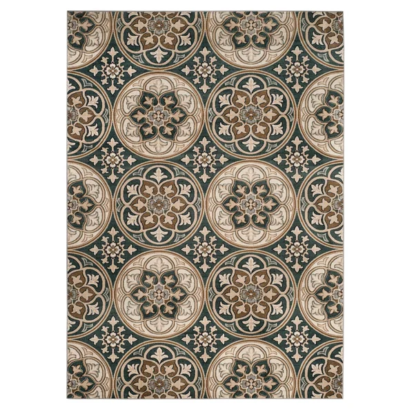 Safavieh LNH341C Lyndhurst Slate Blue, Beige Area Rug - 8& x 11&