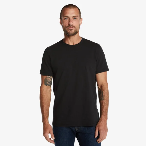 American Giant Men's Premium Slub Crew T, Black (Size: XL)