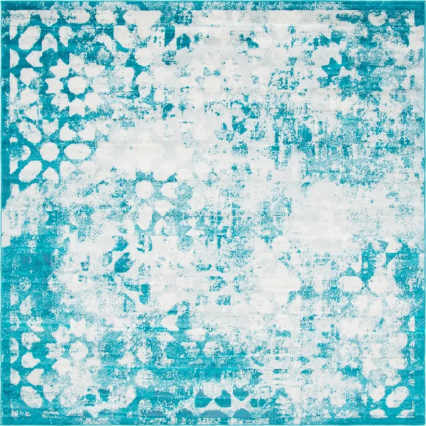 8&x8& Square Larvotto Sofia Rug Blue - Unique Loom