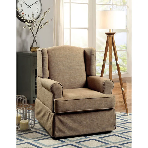 Furniture of America Keal Transitional Glider Rocker Chair (Beige)