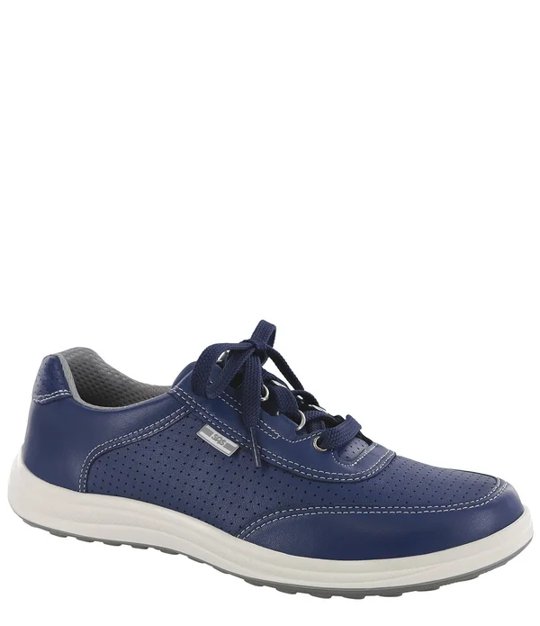 SAS Women's Sporty Lux Blue Perf 8 Double Wide