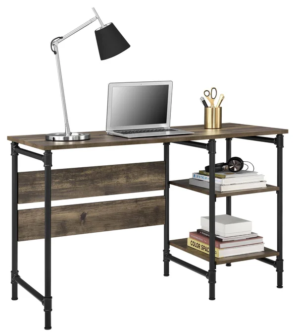 Ameriwood Home Carter Single-Pedestal Desk, Rustic