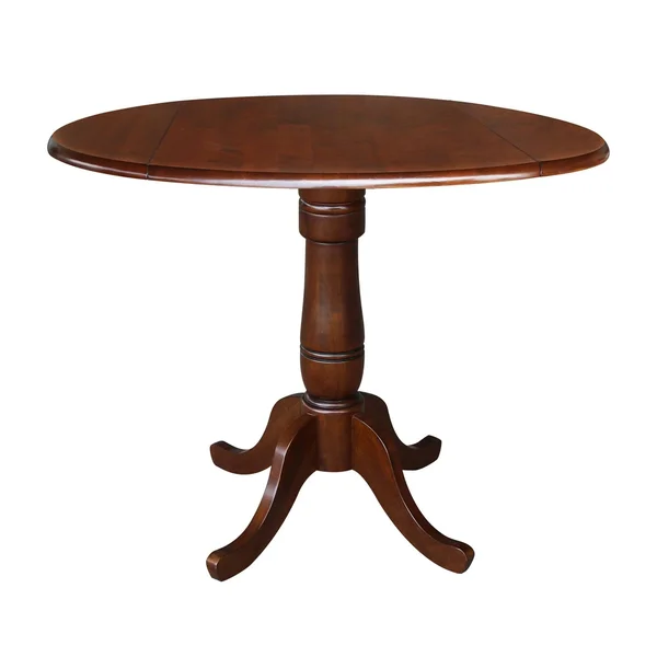 International Concepts Espresso 42x22 Round Pedestal Gathering Height Table with 2 Counter-Height Stools