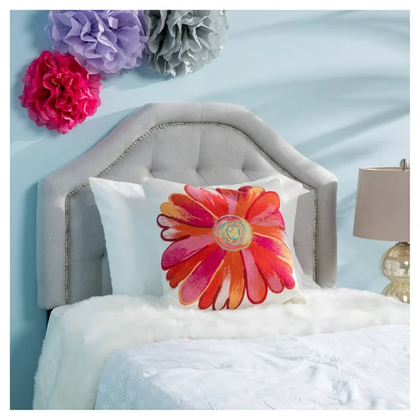 Daphne Contemporary Fabric Kid's Twin Headboard by Christopher Knight Home - Light Gray