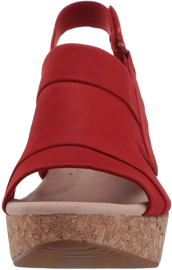 Clarks Collection Women's Annadel Ivory Wedge Sandals - Red