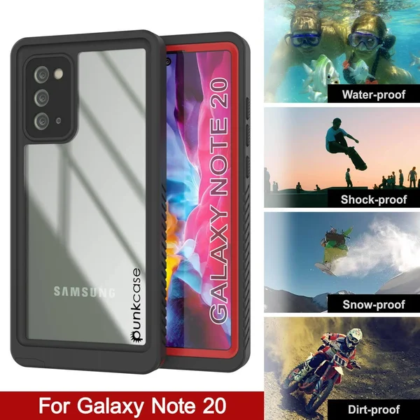 Galaxy Note 20 Case - Punkcase [Extreme Series] Armor Cover w/ Built in Screen Protector [Red] - Red