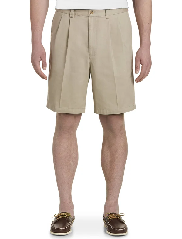 Big & Tall Harbor Bay Waist-Relaxer Pleated Shorts