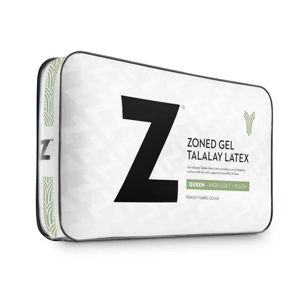 Malouf Zoned Gel Talalay Latex Pillow Queen Low Loft Firm
