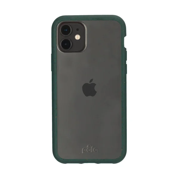 Pela Case Clear iPhone 11 Case with Green Ridge