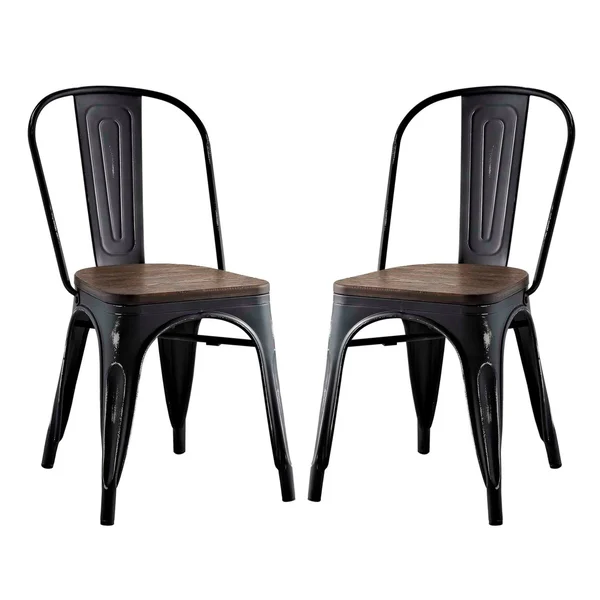 America Luxury Modern Contemporary Urban Design Industrial Distressed Antique Vintage Style Kitchen Room Dining Chair ( Set of 2