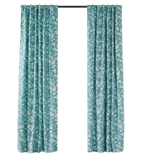 42x22W x 63x22L Floral Damask Rod-Pocket Insulated Curtain PANEL, Indigo