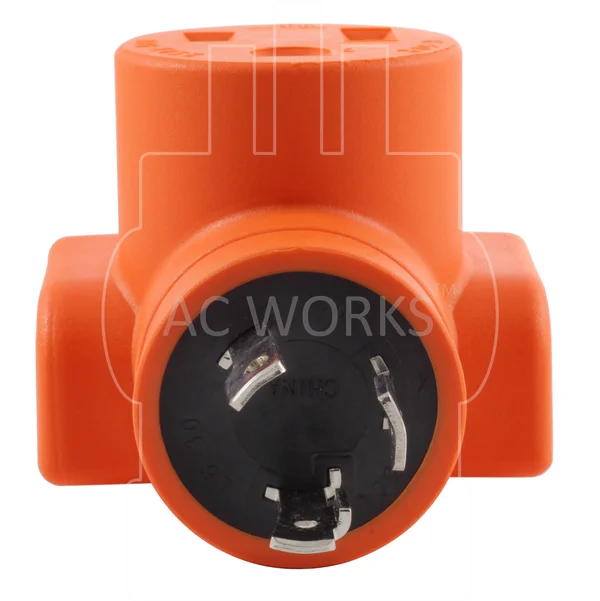 AC Works [wdl630650] L6-30P 30Amp 250V Lockign Plug to 6-50 Welder Connector, White