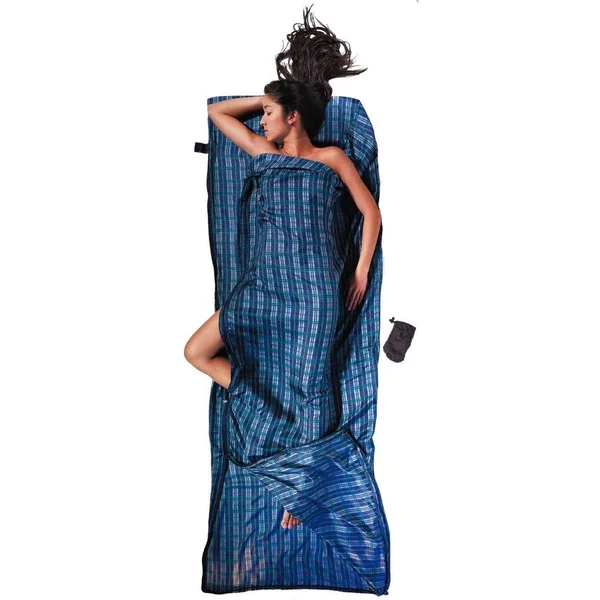 Cocoon Travel Sheet Coupler Silk (Checked Silk) - 220 x 83 x 83 cm