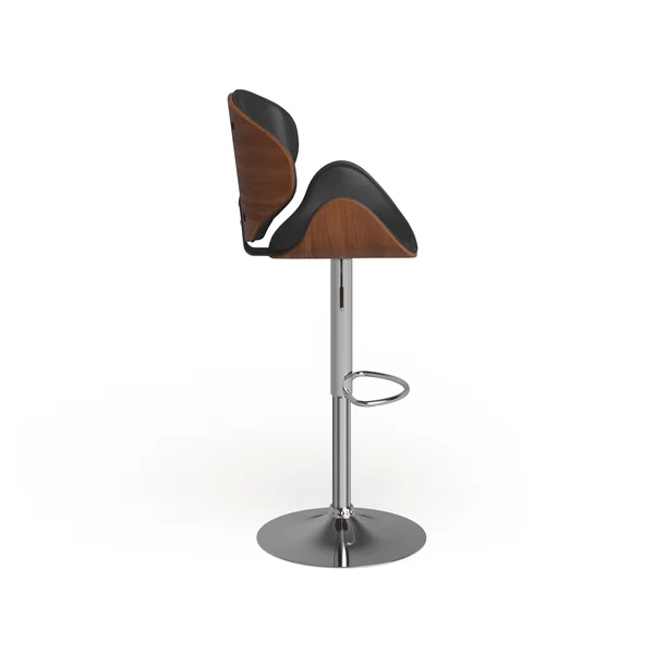 Lancaster Home Adjustable Height Bar Stool with Curved Vinyl Seat and Back Beech - Brown