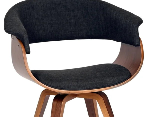 Armen Living Summer Chair in Charcoal Fabric and Walnut Wood Finish
