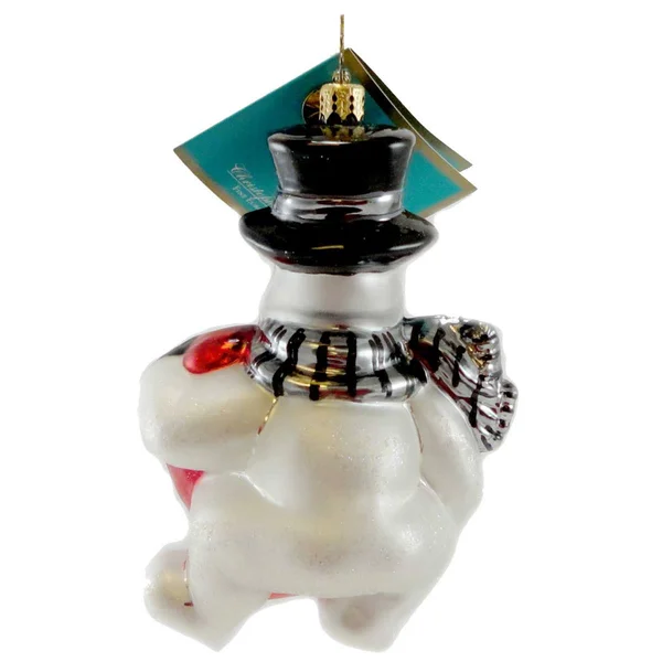 Christopher Radko Frosty Warmheart Blown Glass Ornament Snowman Xavier