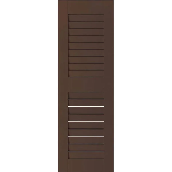 Ekena Millwork RWL18X039TBW Exterior Real Wood Western Red Cedar Open Louvered Shutters (Per Pair), Tudor Brown, 18x22W x 39x22H