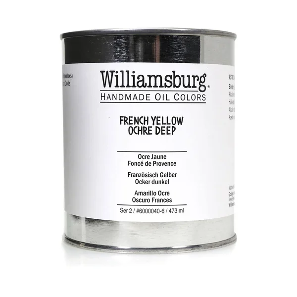 Williamsburg Handmade Oil Color - Pint Jar, French Yellow Ochre Deep, 16 Ounces
