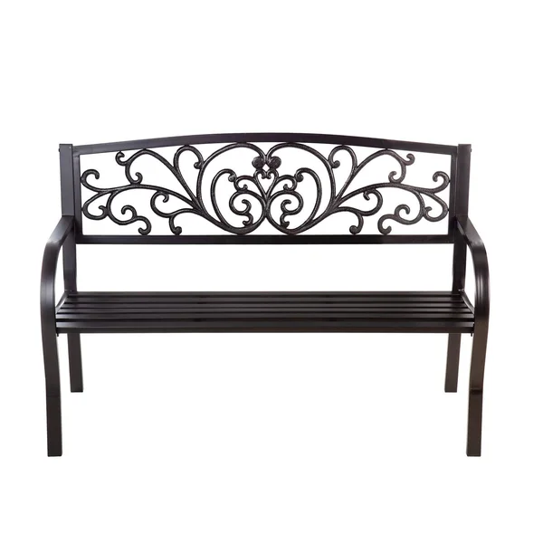 Evergreen 50 in. Blooming Metal Outdoor Garden Bench