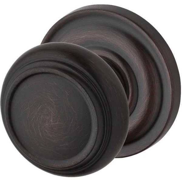 Traditional Passage Door Knob with Traditional Round Rose Baldwin Finish: Venetian Bronze