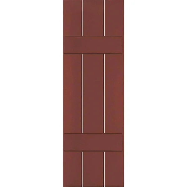 Ekena Millwork 2-Pack 12-in W x 49-in H Country Redwood Board and Batten Wood Western Red Cedar Exterior Shutters, RWB12X049RWW