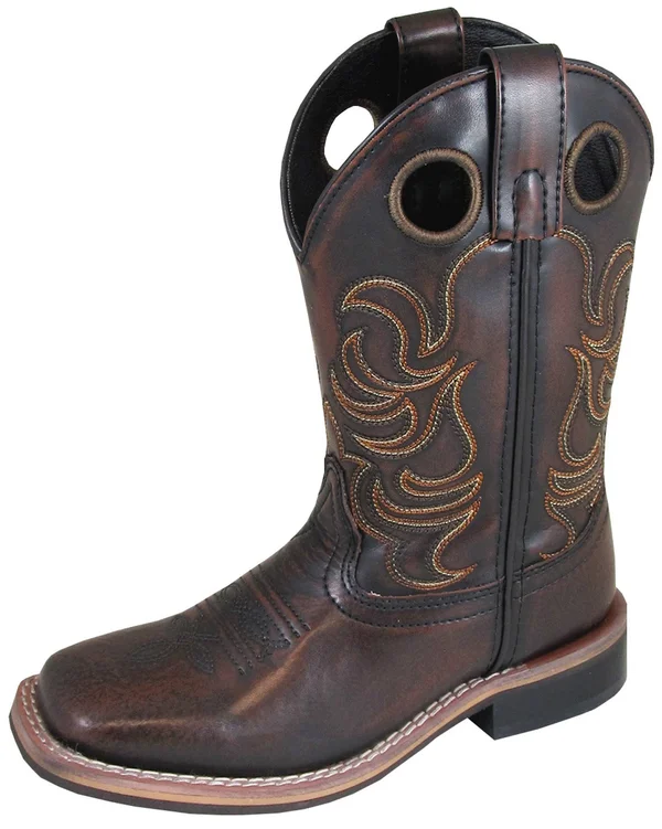 Smoky Mountain Boys& Chocolate Landry Pull on Boots - Square Toe