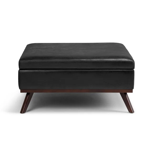 36x22 Ethan Coffee Table Storage Ottoman Midnight Black - Wyndenhall