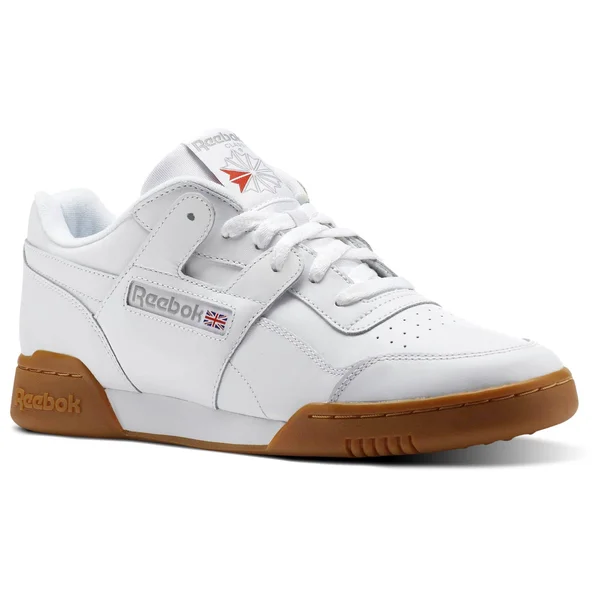 Reebok Men Workout Plus Sneaker, White/Carbon/Classic Red, 6