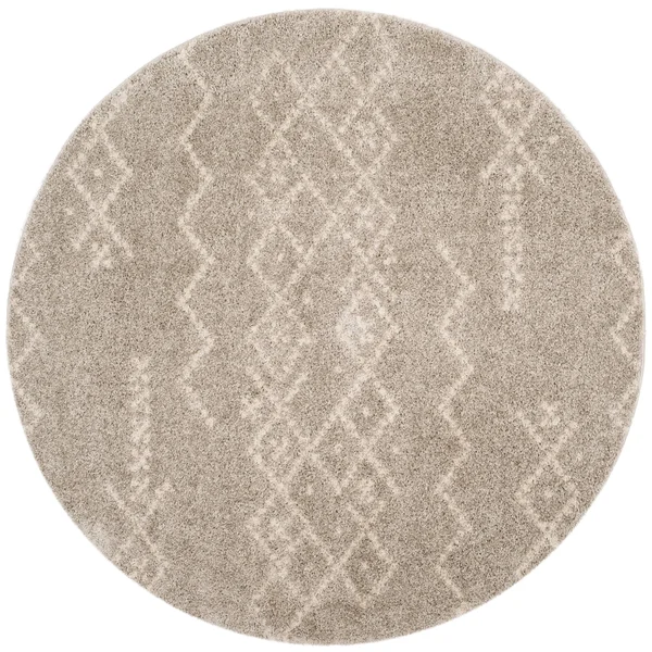Safavieh Arizona Shag ASG745D 6&7x22 x 6&7x22 Round Grey - Ivory Area Rug