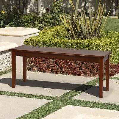 Patio Wood Bench 2 Person Outdoor Dining Bench All Weather Backyardu0026Dining Room Winston Porter
