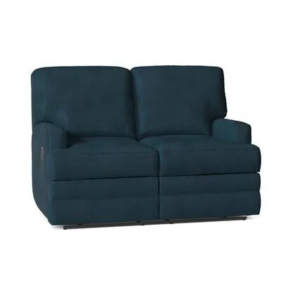 Kaiya 59x22 Square Arm Reclining Loveseat Wayfair Custom Upholstery Body Fabric: Tina Gulfstream