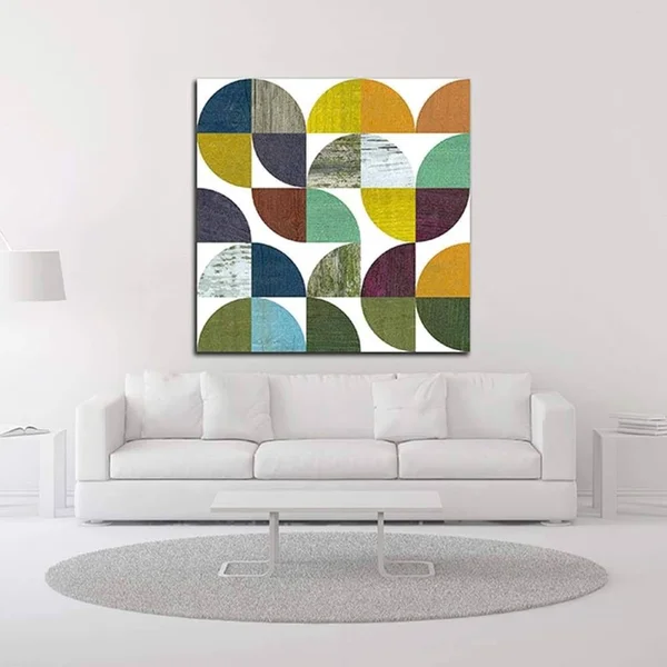 14x22 x 14x22 Rustic Rounds 3.0 by Michelle Calkins Print on Canvas