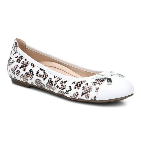 Vionic Minna Women's Flat Shoes White Leopard Snake : 9.5 N