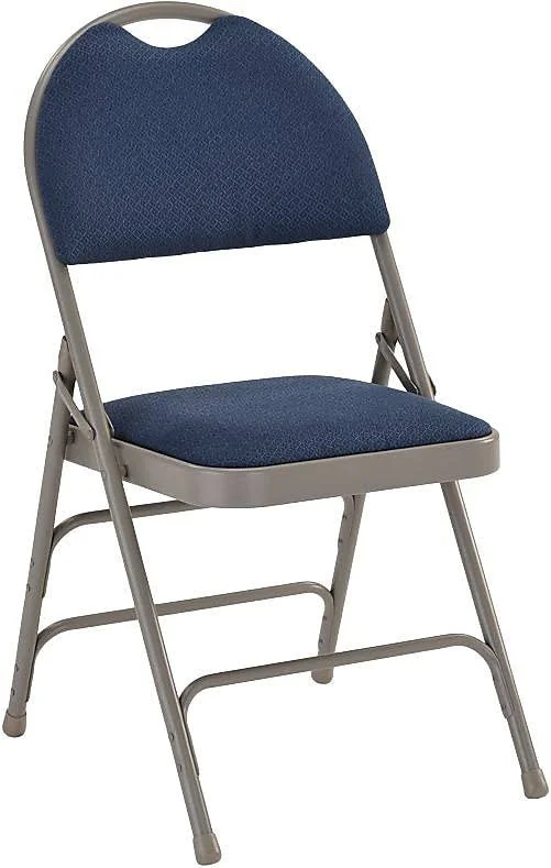 Flash Furniture Triple Braced Fabric Armless Folding Chair, Navy, 12/Pack 12HAMC705AF3NVY