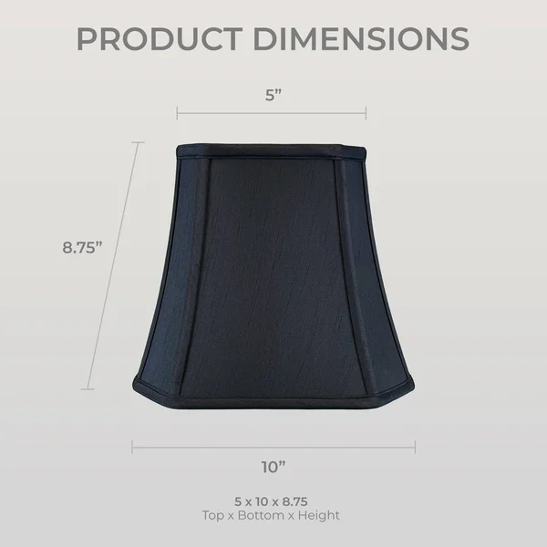 Royal Designs Square Cut Corner Bell Lamp Shade, Black, 5x10x8.75 - Single