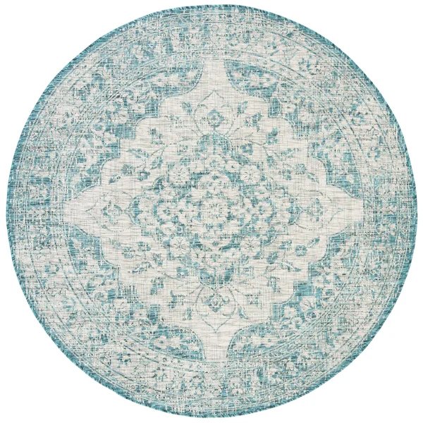 Safavieh Courtyard Jacque Indoor/ Outdoor Rug - 4& x 5&7x22 - Grey/Blue