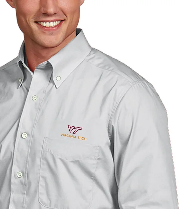 Clemson Tigers Antigua Dynasty Woven Long Sleeve Button-Down Shirt - Purple, Size: XL