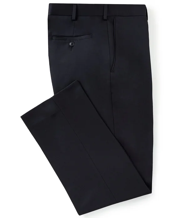 Roundtree Yorke TravelSmart Non-Iron Flat-Front Ultimate Comfort Microfiber Stretch Dress, Mens, 33 30, Navy - Dillard&s Exclusi