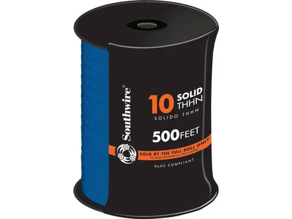 Southwire - 11598001 - Building WIRE - THHN, 10 AWG, Blue, 500 ft.
