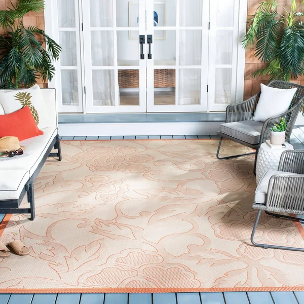 Safavieh Courtyard CY2726-3901 5&3x22 x 7&7x22 Sand, Black Area Rug