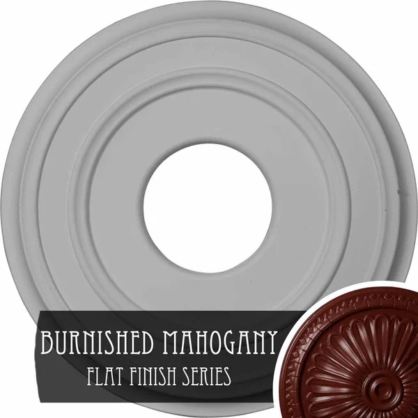 12 3/8x22OD x 4x22ID x 1 1/8x22P Classic Ceiling Medallion (Fits Canopies Up to 7 1/4x22) - Hand-Painted Brushed Mahogany