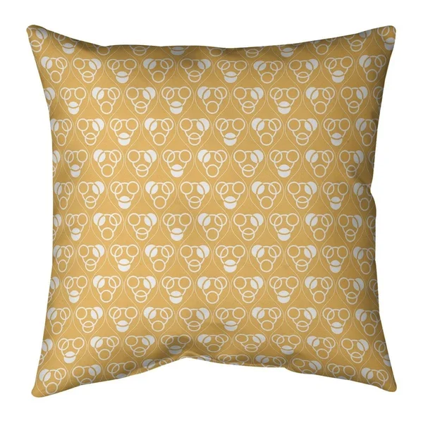 Warm Classic Circles & Waves Throw Pillow - 16 x 16 - Violet - Linen
