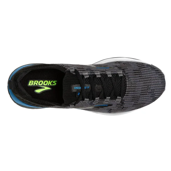 Brooks Men's Ricochet 2 Running Shoes, Black/Grey/Blue