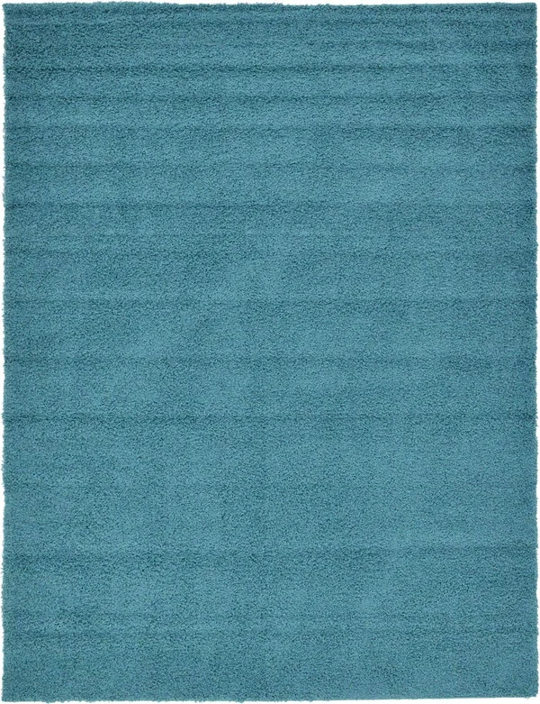 Solid Shag Rug 10x13, Aqua Blue